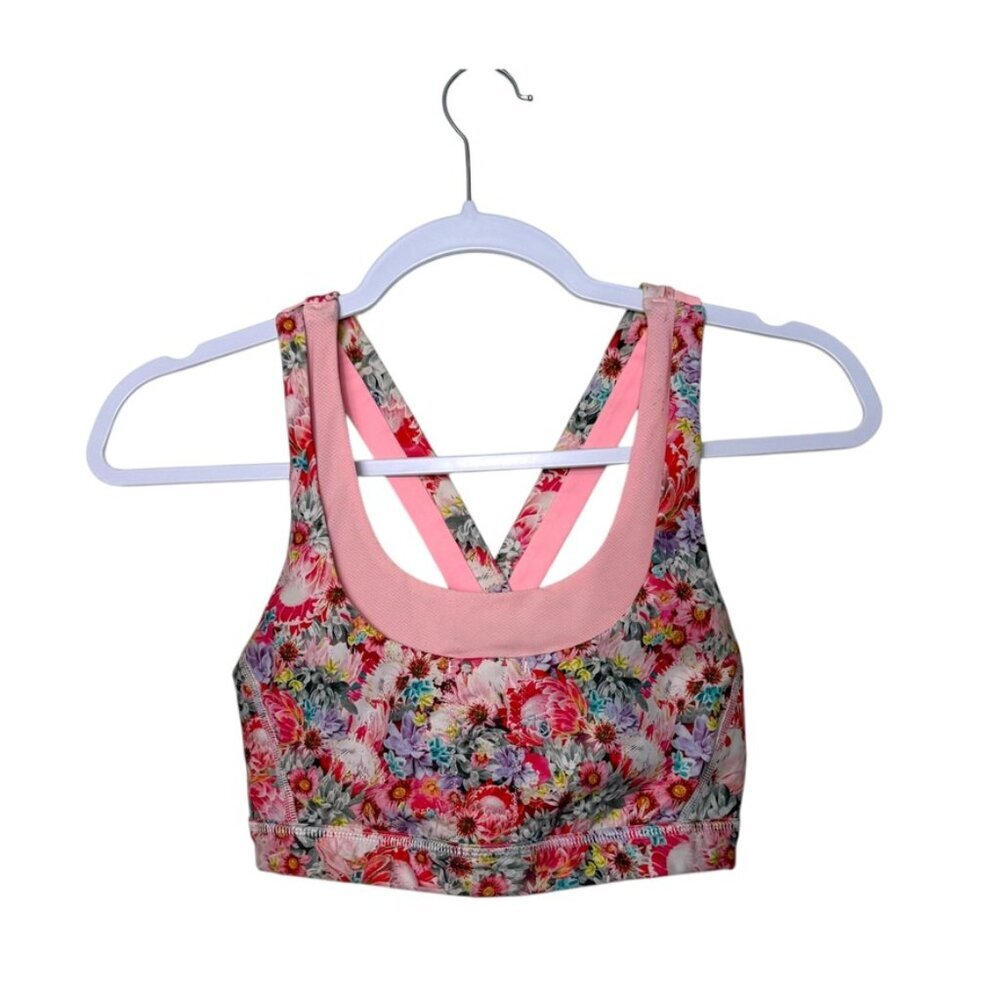 Lululemon Run:‎ Stuff Your Bra II Flowabunga Mini Multi / Bleached Coral Women 6